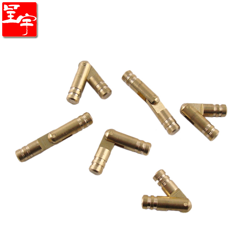 黄铜圆柱合页木盒铰链内装合页5mm一字暗装合页首饰木盒开启铰链|ms