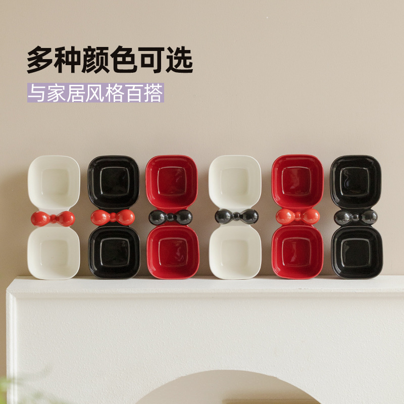 Cerámica cachorro tazón para gatos tazón para gatos tazón para mascotas tazón de agua tazón para bocadillos enlatados tazón doble en uno