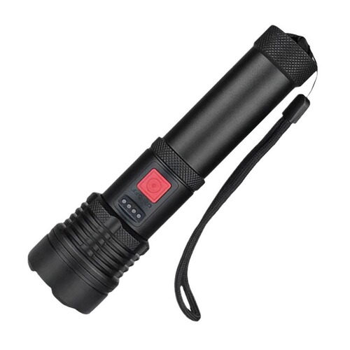 Type-C Fast Charging Display Aluminum Alloy Zoom P50 Bright Light Flashlight LED Outdoor Built-in Lithium Battery Torch
