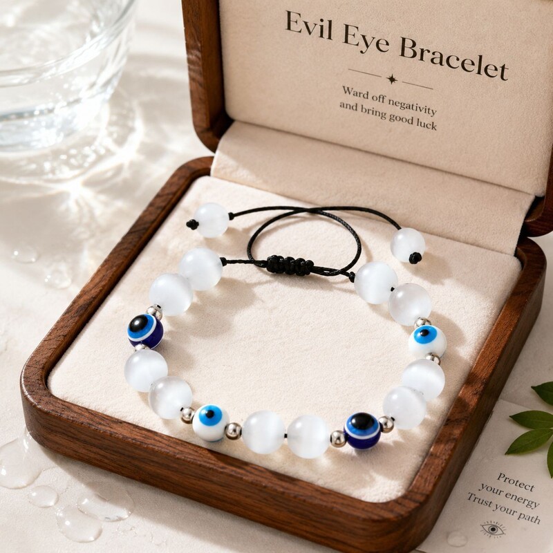 European and American cross-border trending evil eye blue bead adjustable woven bracelet factory wholesale European and American cross-border trending evil eye blue bead adjustable woven bracelet factory wholesale