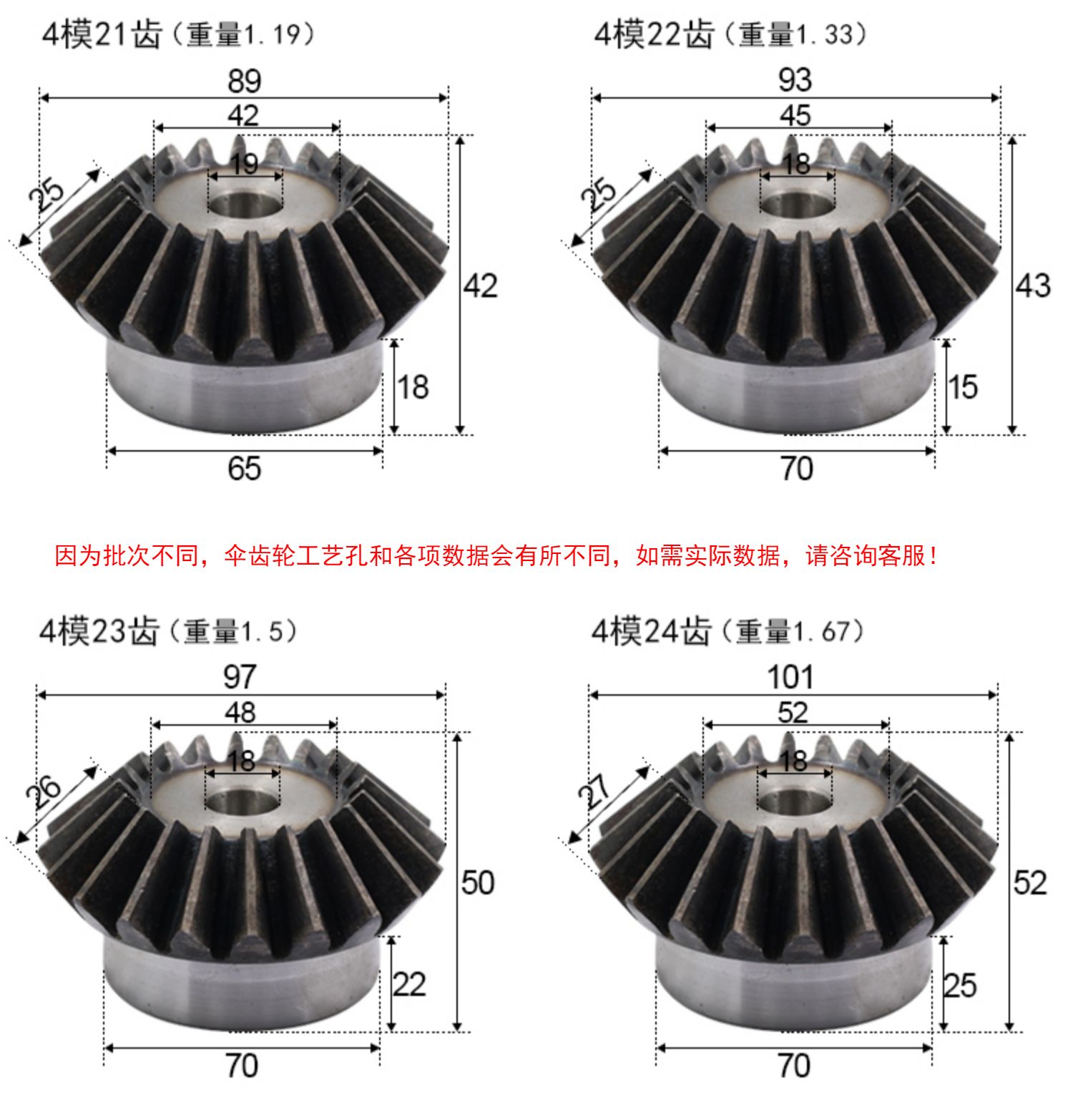 Metal bevel gear, 45# steel, hardened, 90-degree transmission, 15 to 40 teeth, conical gear, straight-tooth bevel gear 1:1