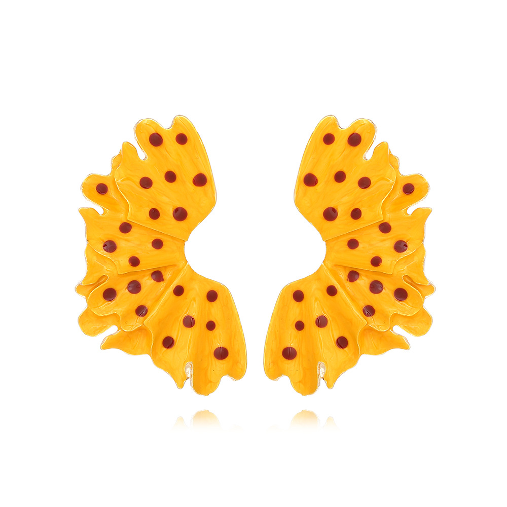 Ear Studs Classification 1 Pair Simple Style Leaf Enamel Zinc Alloy Ear Studs