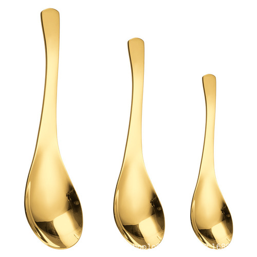 304 stainless steel spoon Chinese restaurant student canteen household children's thickened round bottom rice spoon spoon palace extension spoon