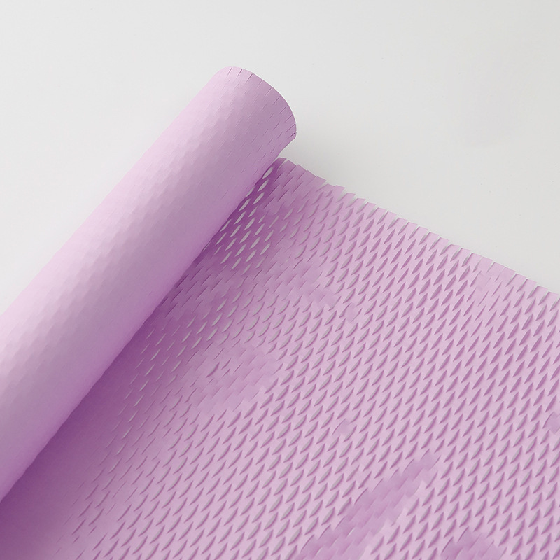 Papel de nido de abeja enrollado color púrpura niebla suave; 50 cm * 10 yardas/rollo
