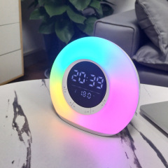 2022 New Private Model P11 Bluetooth Speaker Clock Alarm Clock LED Audio RGB Colorful Atmosphere Light FM Small Speaker