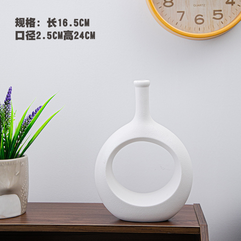 Florero decorativo de cerámica, diseño artístico, ideal para sala de estar, pasillo o habitación, decoración suave y elegante