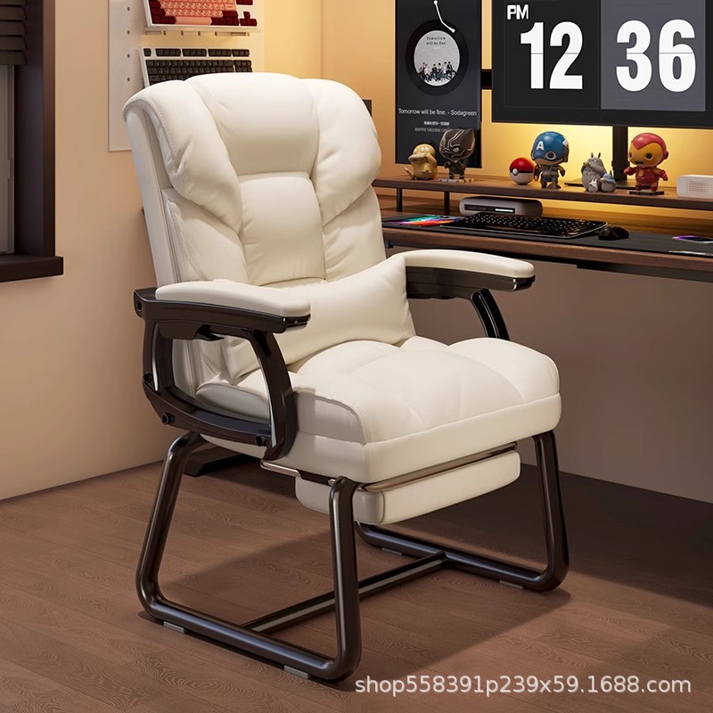 Computer Chair, Home Office Chair, Comfortable for Long Sitting, Lazy Sofa Chair, Reclining Executive Chair, Bow-Shaped Desk Chair, Dormitory Chair