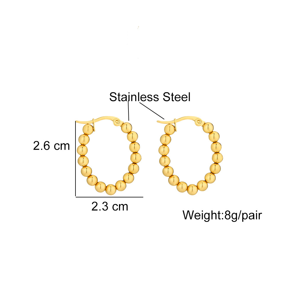 Round, Square Pattern 1 Pair INS Style Round Square Plating 201 Stainless Steel 18K Gold Plated Stainless Steel Earrings