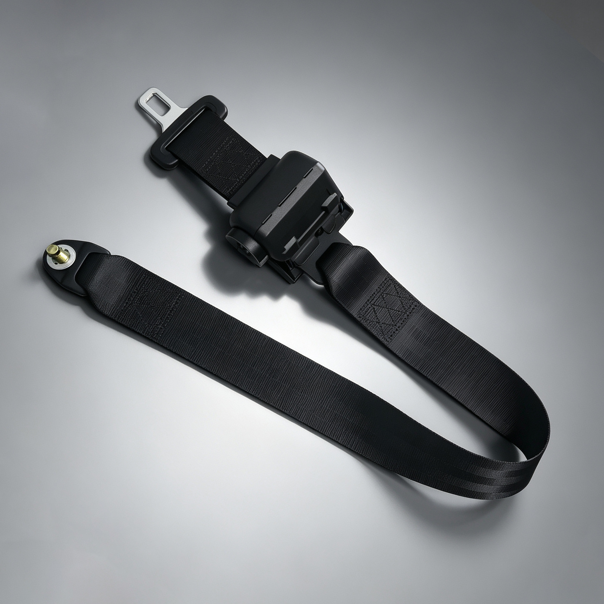 Automatic Retractable Two-Point Car Seat Belt, Car Safety Belt Accessories, Black Webbing Retractor Model
