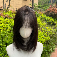 假发女全头仿真人发丝自然逼真蓬松时尚可扎锁骨发短发整顶假发套
