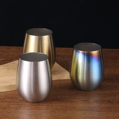 New style factory and sales single-layer stainless steel red wine bottle red wine glass U-shaped cup 304 single-layer egg cup 18oz egg cup