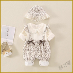 ベビー服秋2025新作の女の子のワンピースは満月百日外に服を着ます。