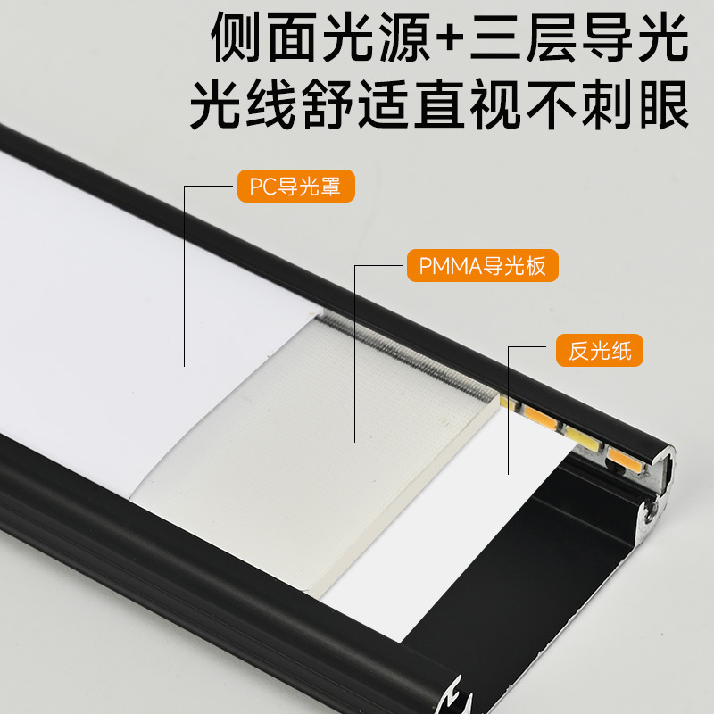 Luz LED para gabinete con sensor corporal recargable barra adhesiva magnética para cocina armario o zapatero