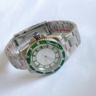 Men's mechanical watch 40mm green luminous pointer watch case medium light band sapphire glass Men's Watch NH35 movement