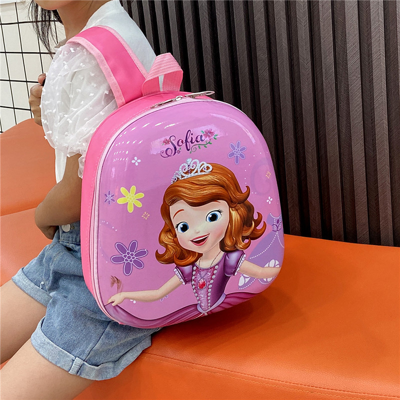 2023 nueva cáscara de huevo Elsa kindergarten pequeña mochila niños Niñas dibujos animados lindo comercio exterior