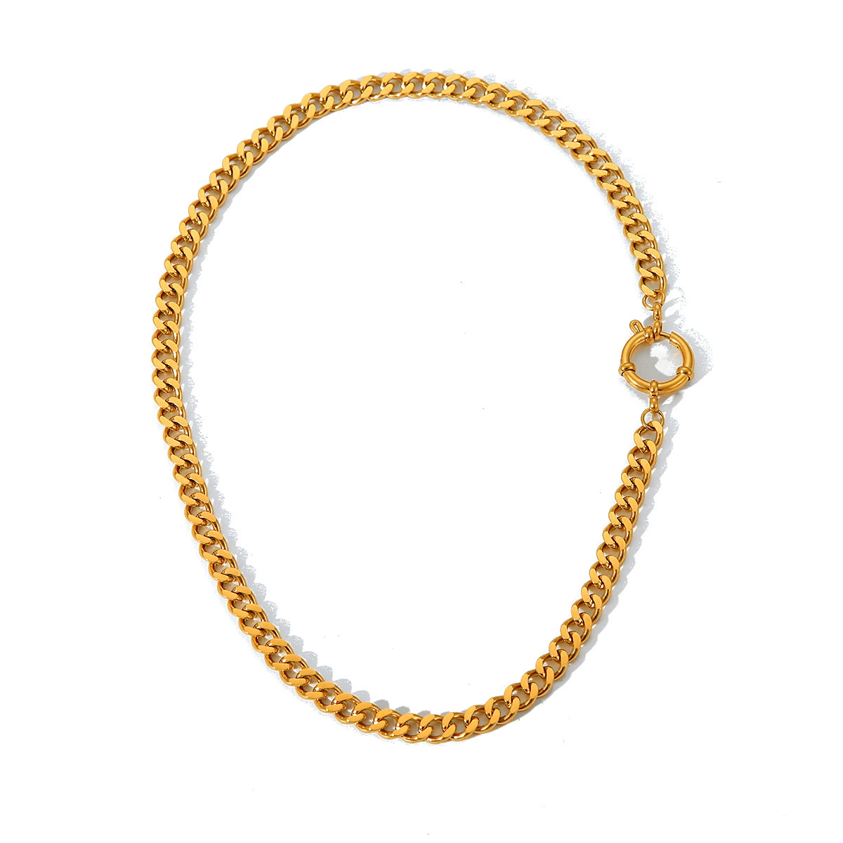 Brand trend necklace hip-hop style stainless steel, accessory, European style, 750 sample gold, does not fade