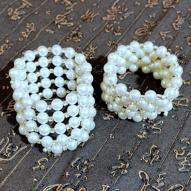 Elegant elastic beaded bracelet pearl handmade