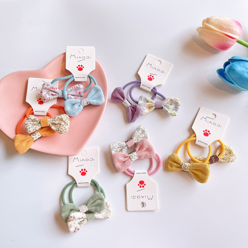 Kid's Cute Ditsy Floral Bow Knot Cloth Hair Tie display picture 1
