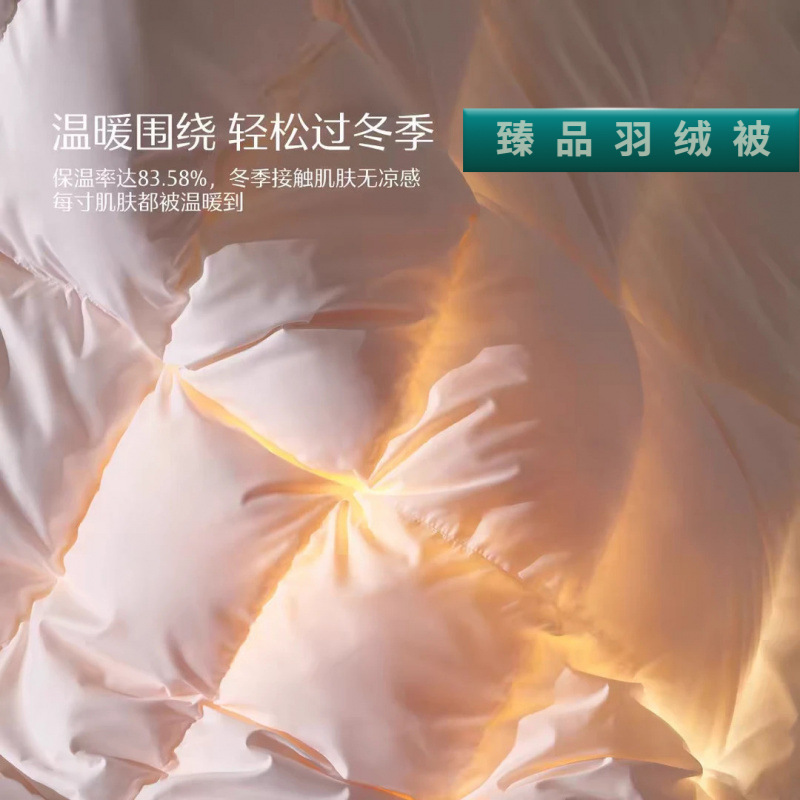Hungarian 95% white goose down comforter, winter quilt, thickened for warmth, hotel-quality, double-size, suitable for spring and autumn