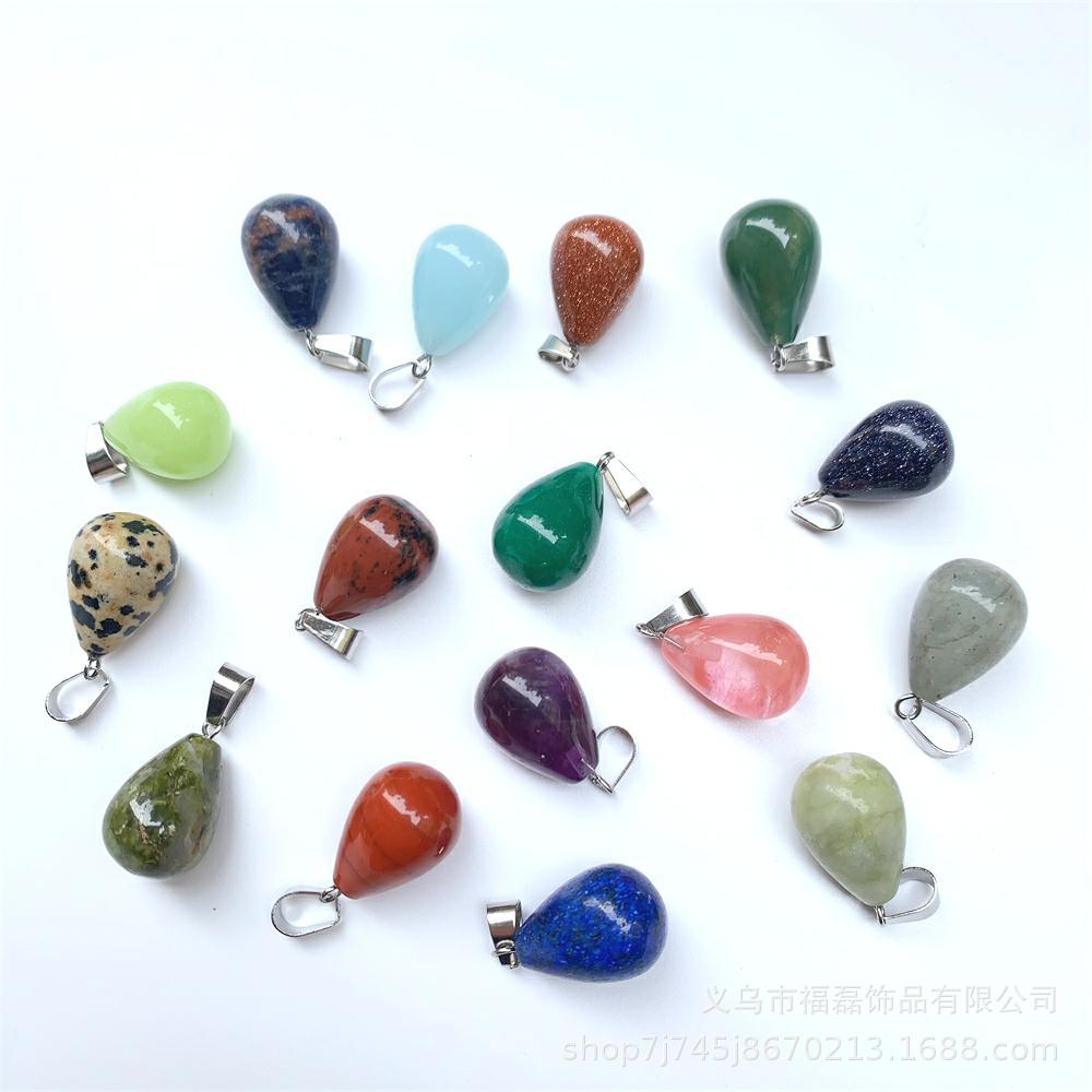 13*18mm ronda gota de agua colgante amatista natural Ojo de Tigre colgante de Piedra DIY pendientes collar de accesorios de la joyería al por mayor