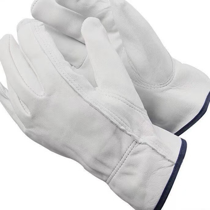 Soldadura de piel de oveja pura soldadura por arco de argón guantes de cuero suave resistente al desgaste transpirable anti-escaldado aislamiento térmico soldador reparación mecánica conductor