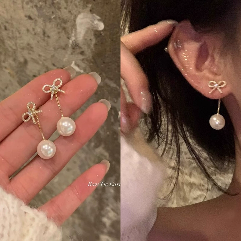 Серьги S925 с цирконием и бантом, лёгкая роскошь, 3×3 см, разные модели