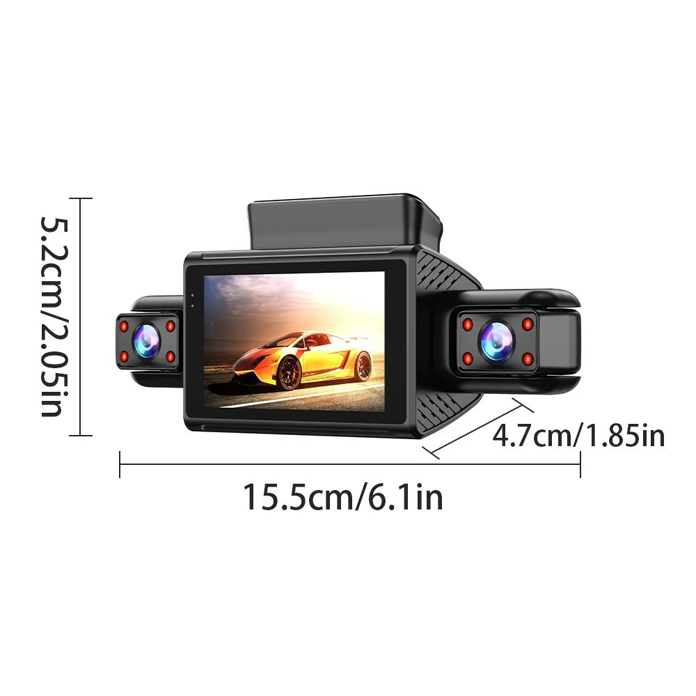 Cross-Border New 3inch Four-Channel Car Driving Recorder Wifi Connection High-Definition Night Vision Wide-Angle Car Dvr
