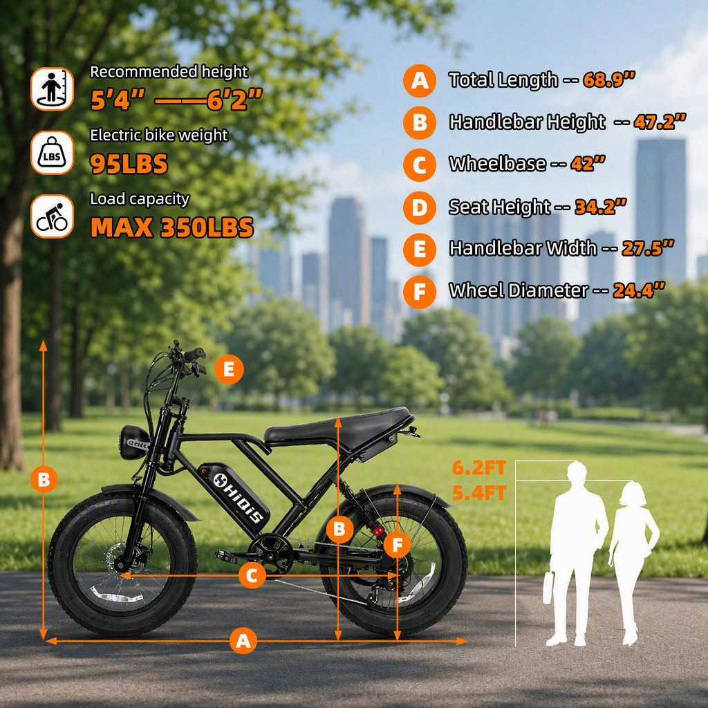 20inch Wide-Tire Electric Bicycle with Power Assist, 1000W, Motorcycle-Like Riding Experience, Dropshipping from European and American Overseas Warehouses