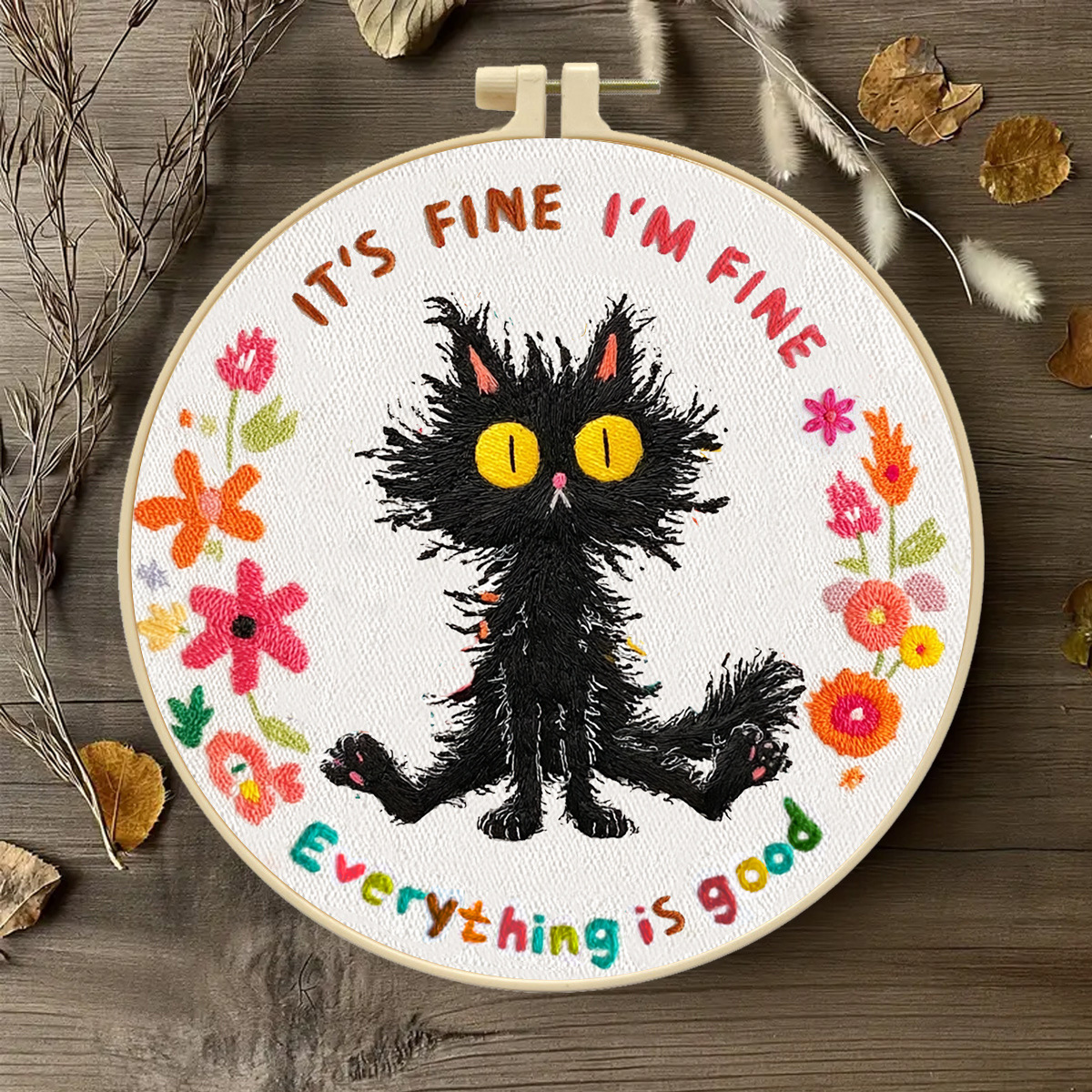 Nuevos productos transfronterizos bordados DIY material paquete buena suerte gatos decoración del hogar auto bordado fábrica al por mayor