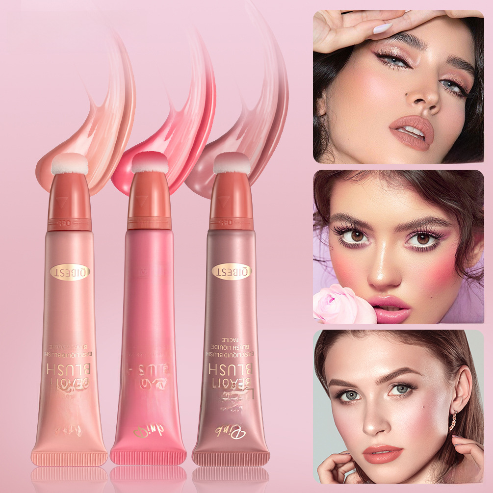 QiBest hydrated liquid blush multi-function makeup pen natural holding makeup brighten matte highlight face blush liquid