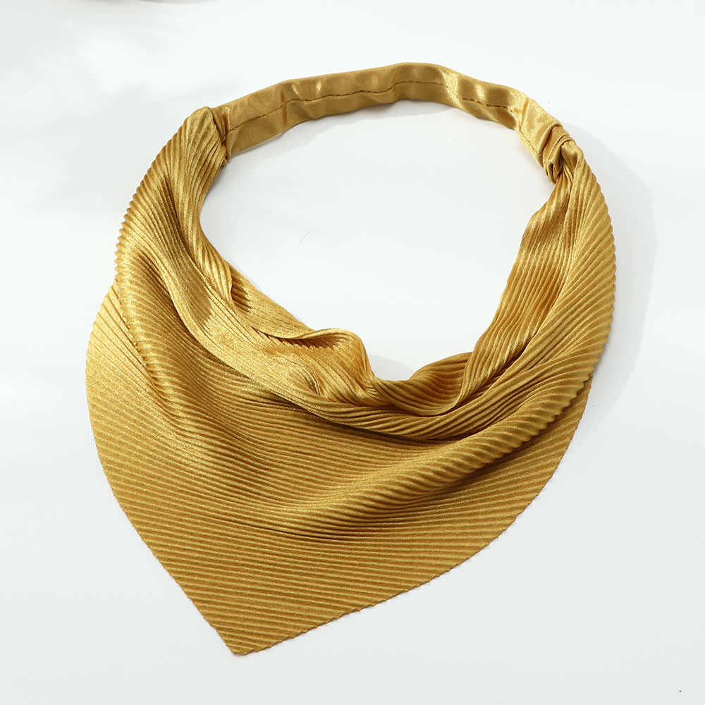 New Solid Color Chiffon Triangle Scarf Headband Simple Elastic Band Headscarf Headwear display picture 7