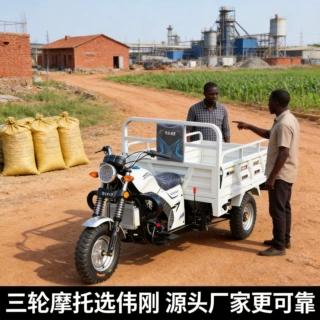 定制源头厂家三轮燃油摩托车货运农用自卸翻斗车汽油摩托车载重王