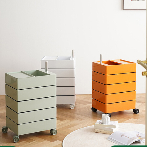 Rotating storage cabinet, movable bedside table, Ins side cabinet, minimalist Nordic storage cabinet, trendy makeup storage cabinet