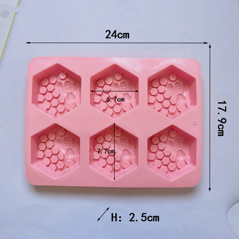 6 jabon de abeja 90 molde de silicona pastel helado pudín postre molde de jabón para utensilios