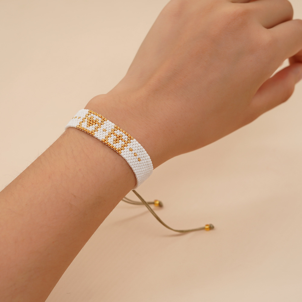 1 Piece Bohemian Hand Of Fatima Eye Glass/Colored Glaze Handmade Unisex Bracelets