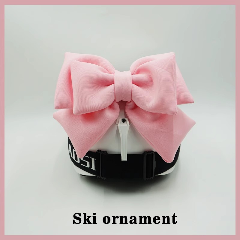 Pink Bow Ski Helmet Decoration Motorcycle Riding Gear Accessory