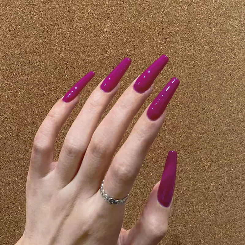 Fashionable Wearable Nail Art Simple Dragon Fruit Color Detachable Nail Patches Nails That Make Hands Look Fairer Finished Products Wholesale