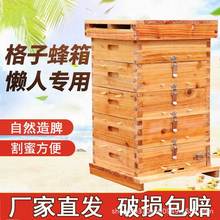 蜜蜂格子蜂箱带观察窗杉木板2公分厚中蜂养蜂箱全套峰箱养蜂工具
