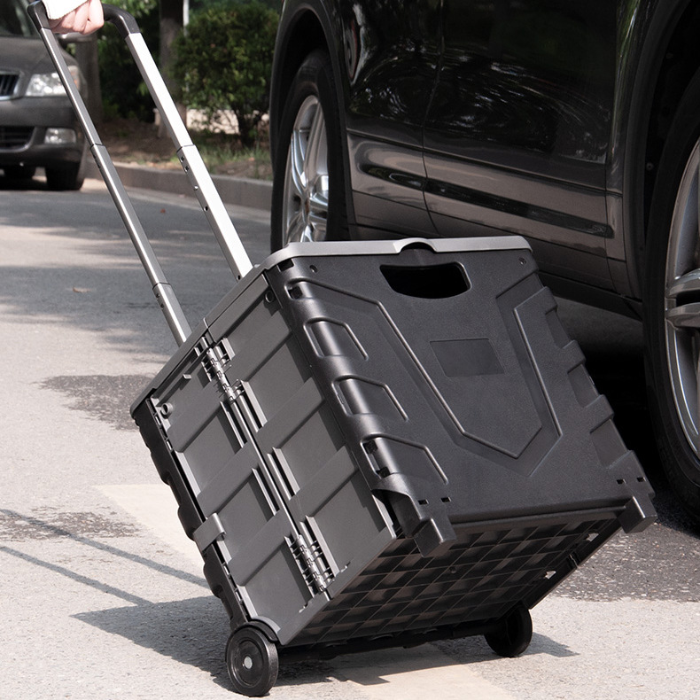 Outdoor camping folding box portable folding shopping cart shopping cart folding trolley case household trolley trolley