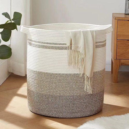 Cotton rope woven storage basket cotton rope dirty clothes basket woven storage basket storage basket storage basket home