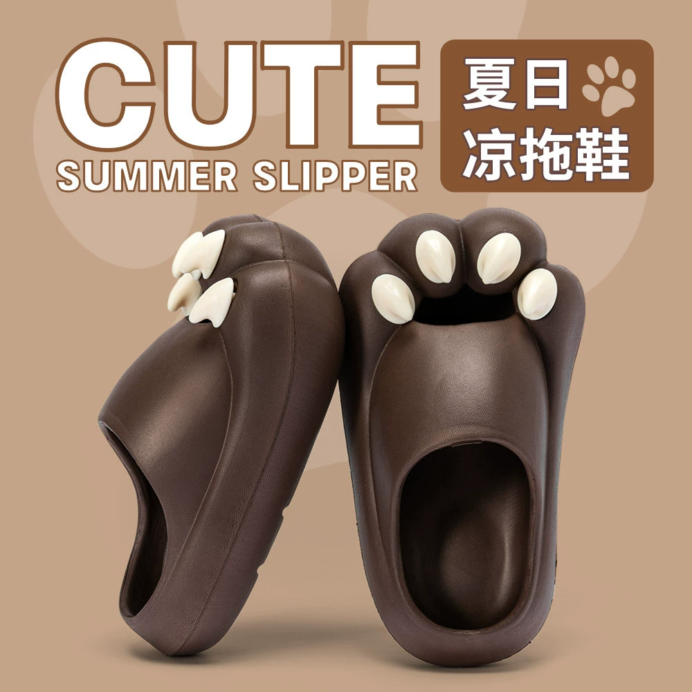 Новые сандалии и тапочки с кошачьими когтями, летняя мужская и женская обувь, Нескользящие сандалии и тапочки с милыми кошачьими когтями, с мягкой подошвой для дома