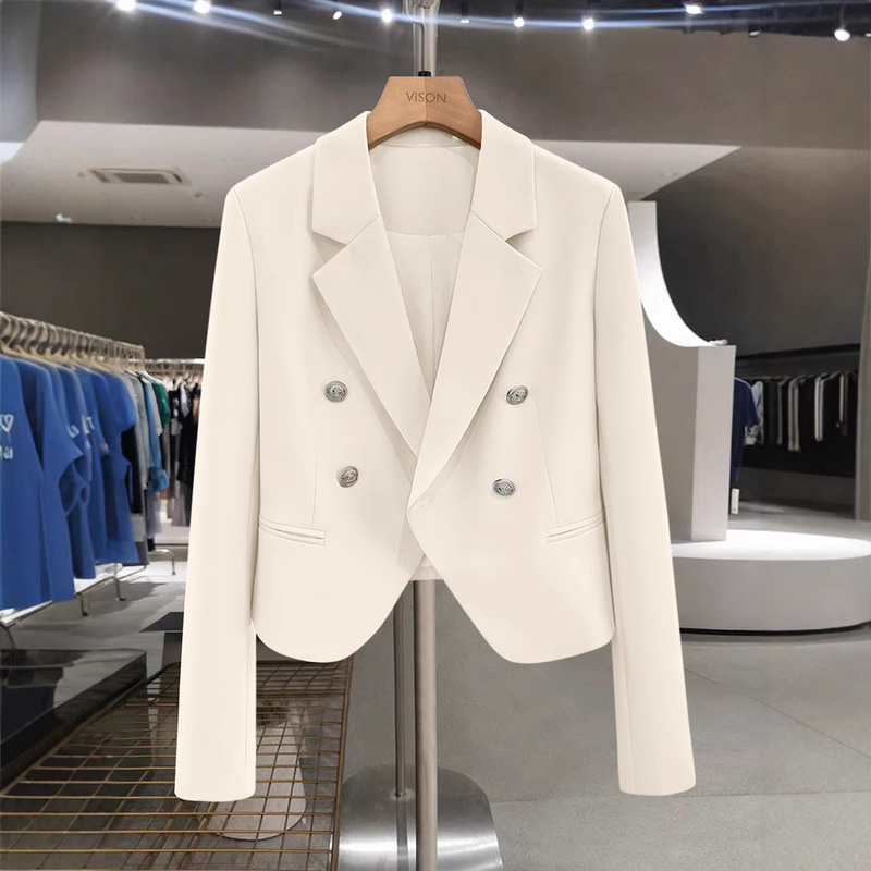 Spring and Autumn 2025 New White French Short Suit Jacket Women's Light Mature Small Fragrant Texted Suit for Foreign Trade