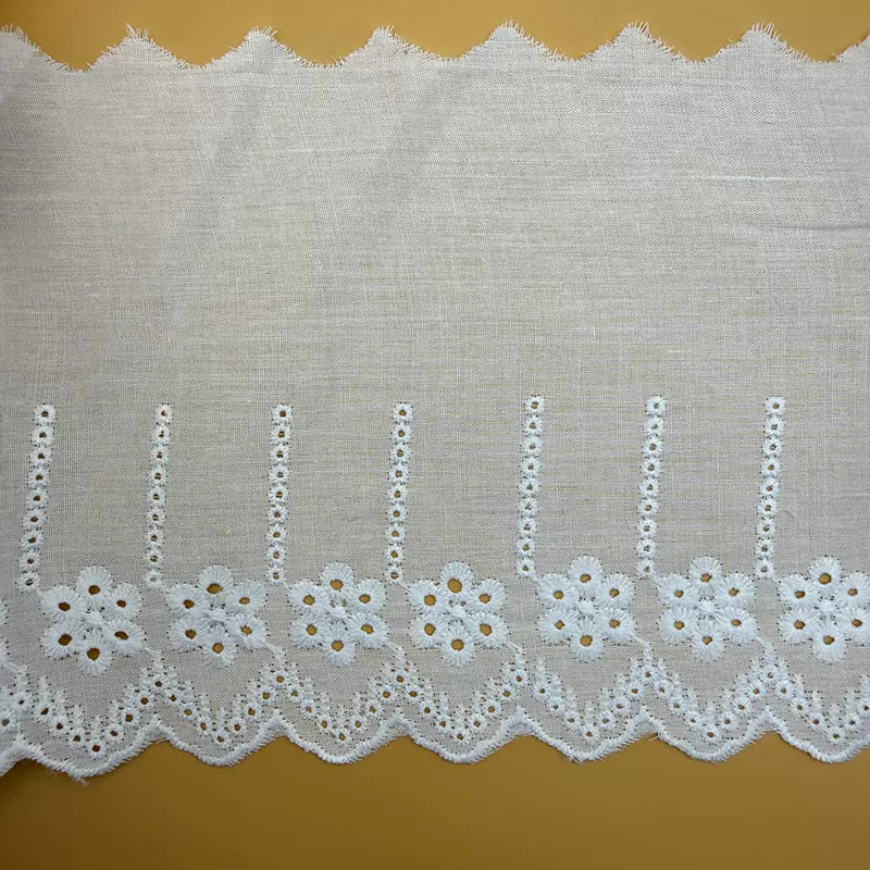 现货批发蕾丝花边面料刺绣打孔布料布条棉布花边服装辅料diy手工