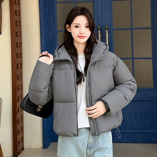 简约棉服外套女秋冬季新款加厚棉袄面包服小个子短款羽绒棉服女