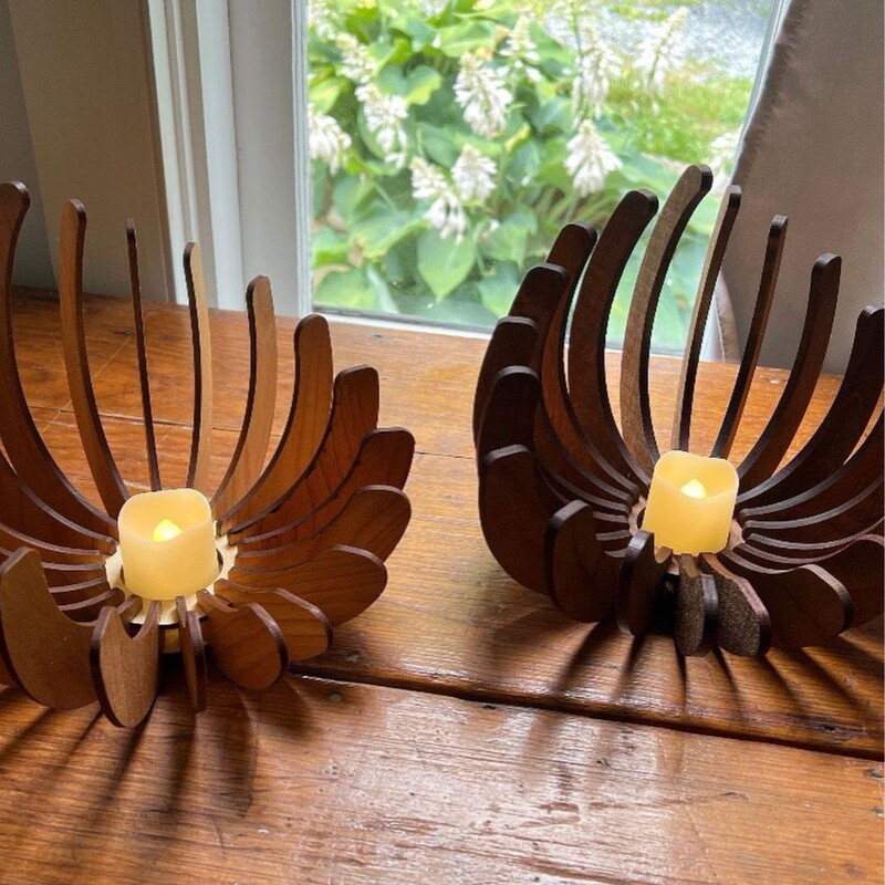 in stock cross-border new wooden diy handmade tea light stand/mother's day/christmas gift/wedding candle pack