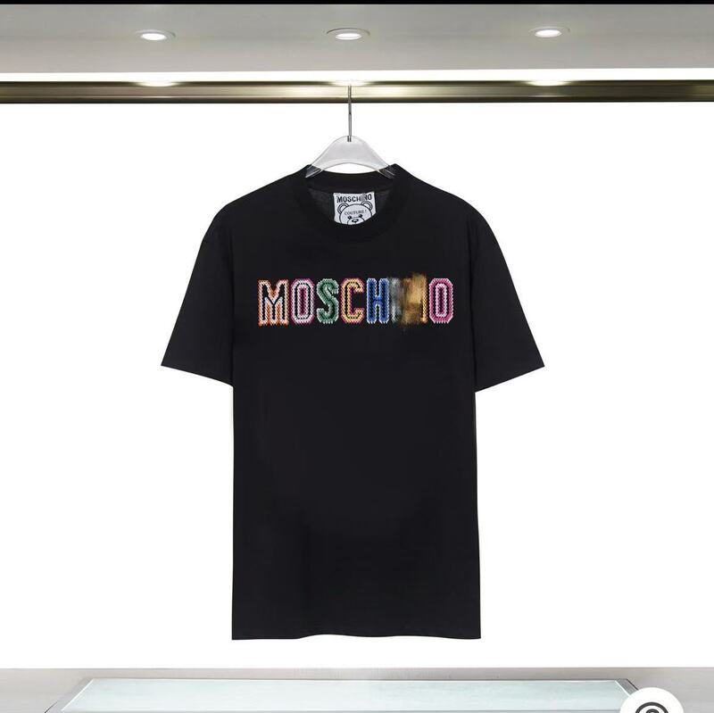 2025年ミュウミュウ MOSホームベアプリントロゴラウンドネック半袖Tシャツメンズトレンド新作の正しいバージョン|undefined