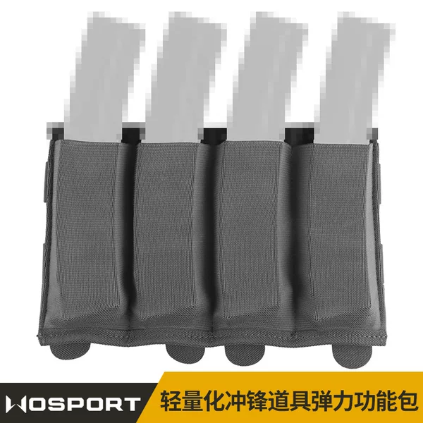 Wosport Lightweight Assault Prop Elastic Functional Bag Multi-Functional Quadruple Molle Mount Storage Bag