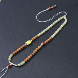 晴水和田玉吊坠挂绳玉坠翡翠挂件项链绳毛衣链女小众轻奢