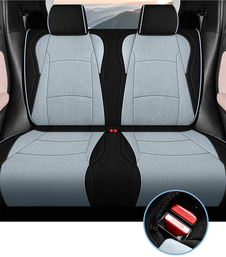 BYD Seagull Special Cotton and Linen Car Cushion Four Seasons Five Seats Fully Surrounded Women's Pink Seat Cover Summer Simple