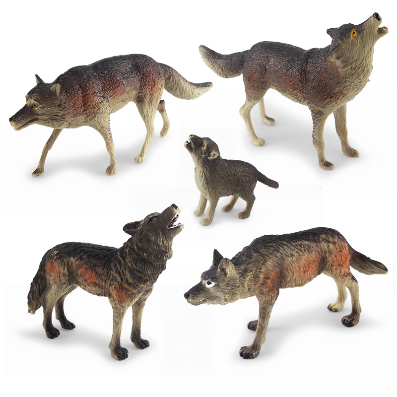 Simulación transfronteriza bosque animal modelo de lobo cognición educativa para niños Lobo niño rugiendo Lobo presa Lobo decoración juguete
